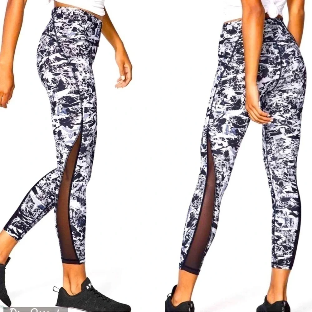 Lululemon Train Times 7/8 Pant 25” Interlaced Starlight Black / Black